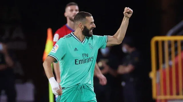 Benzema celebra un nuevo tanto en La Liga