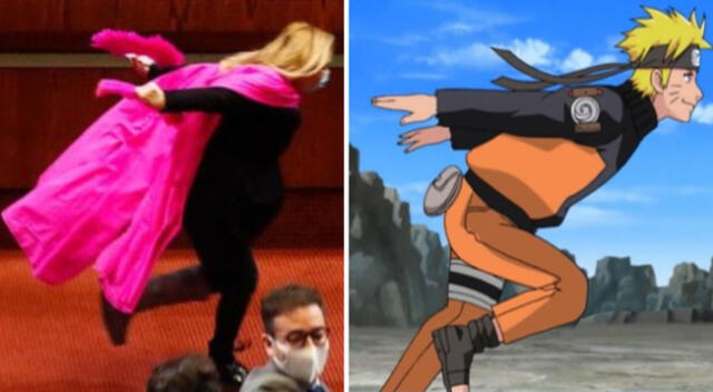 Desliza para ver las mejores imágenes de la diputada corriendo como Naruto.