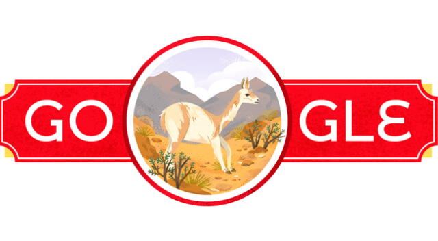 Google lanza doodle de una vicuña en los andes peruanos.