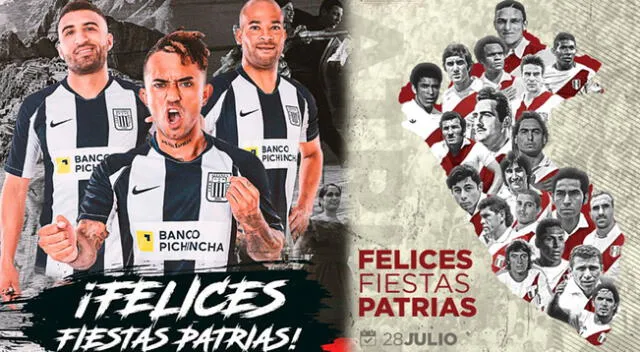 Alianza Lima y Universitario de Deportes se sumaron a los saludos por Fiestas Patrias.