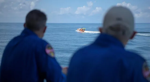 Cápsula Crew Dragon de SpaceX llegó a las aguas del Golfo de México esta tarde | Foto: EFE