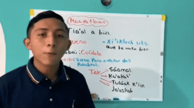 El joven relató que aprendió el idioma, porque todos en su familia hablan maya.