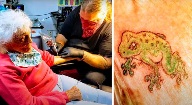 Abuelita de 103 años se tatuó por primera vez