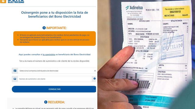 Bono Electricidad: Este apoyo económico será otorgado por única vez ante la crisis económica que viven muchas familias a nivel nacional por la pandemia del coronavirus.