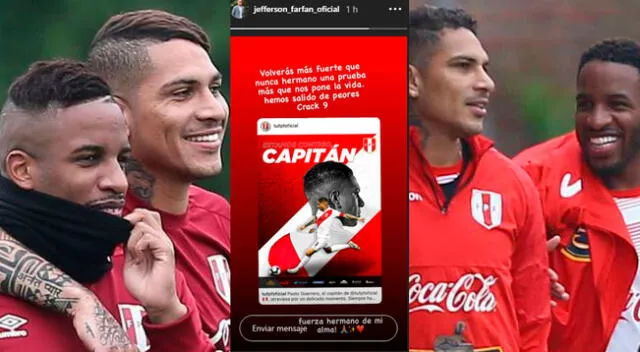 Jefferson Farfán dedica mensaje a Paolo Guerrero.