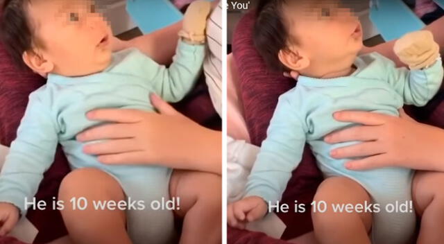 Bebé de apenas 3 meses de edad le dice “te amo” a sus padres