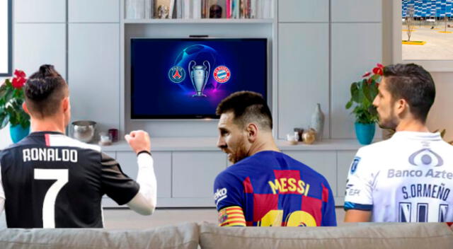 CR7, Messi y Ormeño viendo la Champions League.