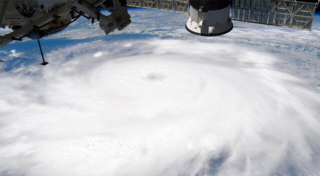 Huracán Laura vista desde la Estación Espacial Internacional de la NASA.