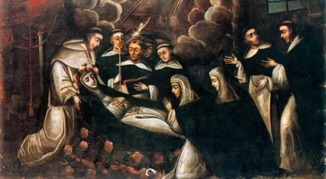 Pintura de la muerte de Santa Rosa de Lima.Santa Rosa de Lima: ¿De qué falleció la patrona de América?