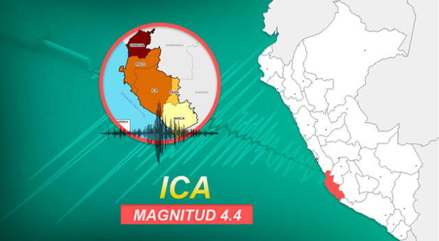 Sismo de 4.4 se registró la tarde de este miércoles en Ica, informó IGP.