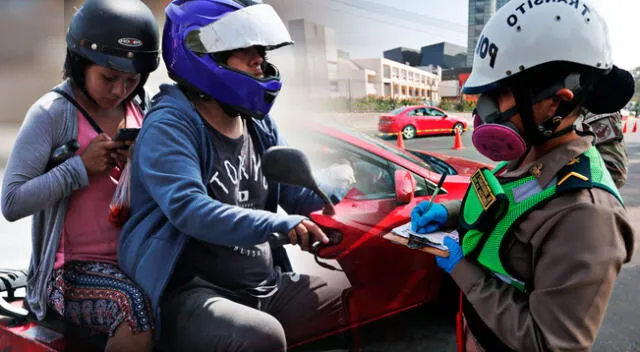 Algunos efectivos policiales realizan operativos en diversas calles de la capital, así como en otras regiones, aplicando sanciones a los motociclistas que llevan un pasajero en sus vehículos menores.