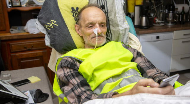 Alain Cocq, de 57 años, padece una enfermedad rara que hace que las paredes de sus arterias se peguen.