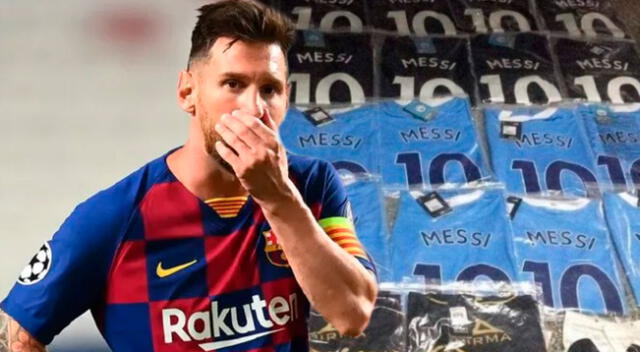 Comerciantes se proyectaron y sacaron camisetas del City con el nombre de Messi.