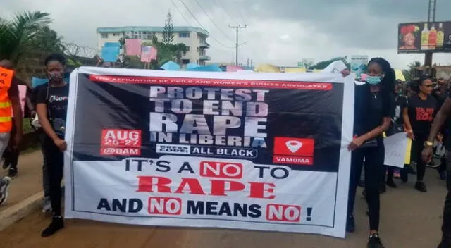 Manifestaciones en Liberia en contra las violaciones sexuales.