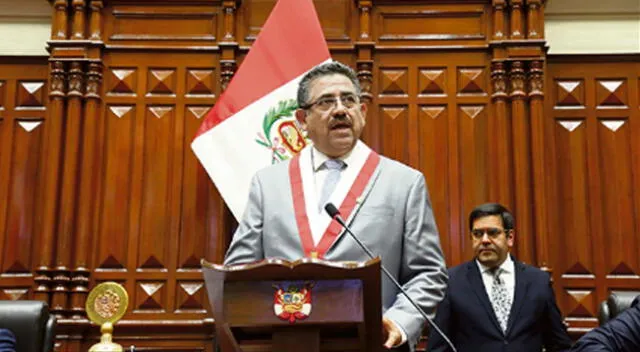 Manuel Merino agradeció el respaldo de los parlamentarios hacia su institución.