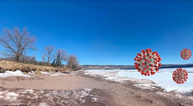 Franklin Park Beach a lo largo del lago Superior, donde se encontraron rastros de muestras de coronavirus.