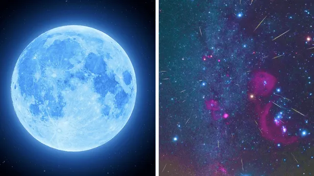 La luna azul y lluvia de meteoros son los eventos más destacados de este mes.