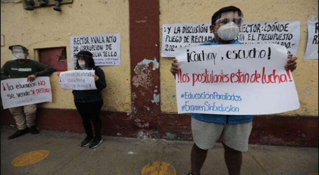 UNMSM. Estudiantes realizan protesta en contra del examen  de admisión virtual