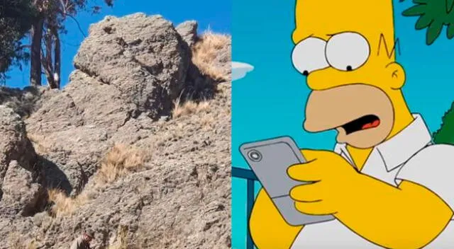 Una piedra similar al rostro de Homero Simpson causa furor en Bolivia
