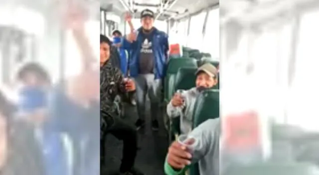 Festejan dentro de bus en que se dirigía a Cañete.