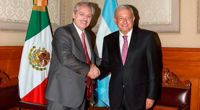 Presidente de Argentina Alberto Fernández  y su homólogo de México Andrés Manuel López Obrador.