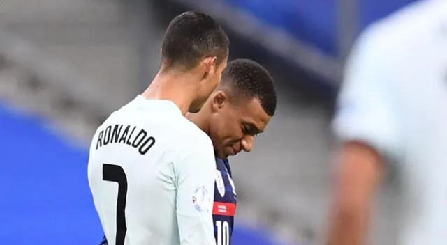 Kylian Mbappé y Cristiano Ronaldo protagonizaron un curioso momento | Foto: Twitter Mbappé