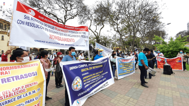 Representantes de enfermeros de Cusco e Ica se hicieron presentes en la protesta
