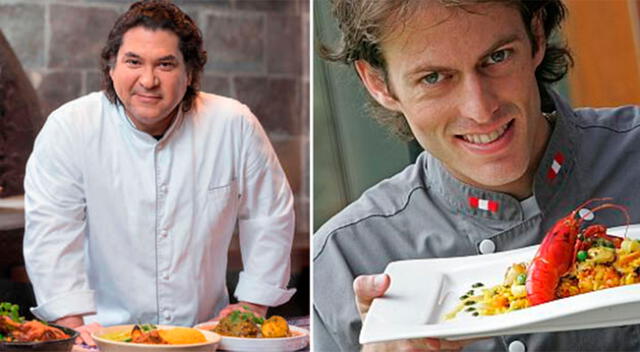 Los reconocidos chefs peruanos: Gastón Acurio y James Berckemeyer.