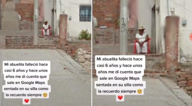 La joven se conmovió hasta las lágrimas al ver a su abuelita.