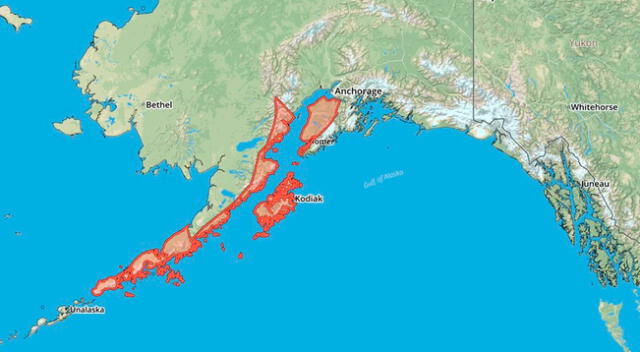 El Servicio Meteorológico Nacional anunció una advertencia de tsunami para los residentes de Alaska.