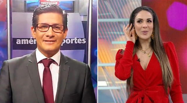 Erick Osores le juega broma a Silvia Cornejo.