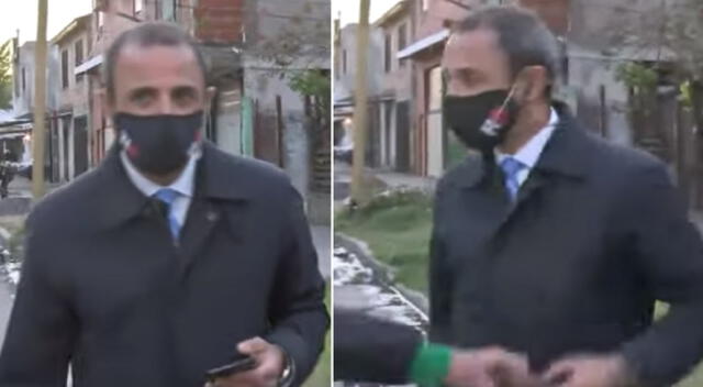 El periodista argentino salió corriendo detrás del ladrón.