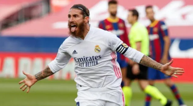 Sergio Ramos anotó de penal en la victoria del Madrid sobre Barcelona.