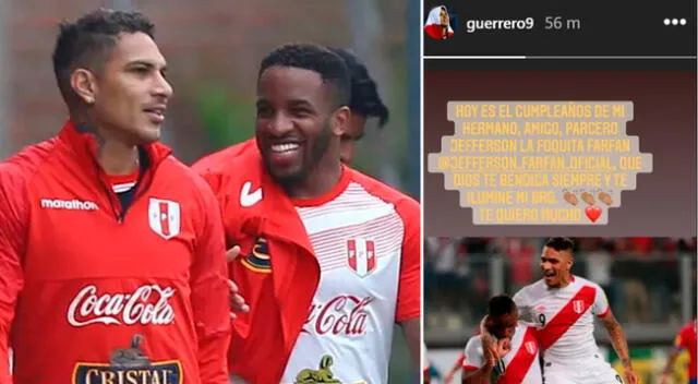 Paolo Guerrero le envía emotivo saludo de cumpleaños a Jefferson Farfán.