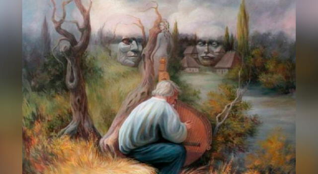 Encuentra los seis rostros escondidos en la pintura