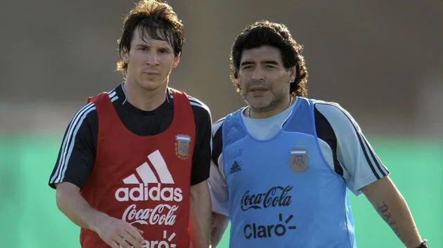 Diego Maradona cuando trabajó con Lionel Messi en la selección Aregentina.