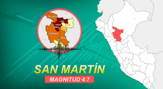 Sismo de magnitud 4.7 remeció la región San Martín a las 5:45 de la mañana de este domingo 8 de noviembre, según reportó IGP.
