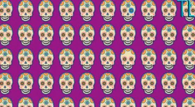 Encuentra a las calaveras que son distintas a las demás en 30 segundos