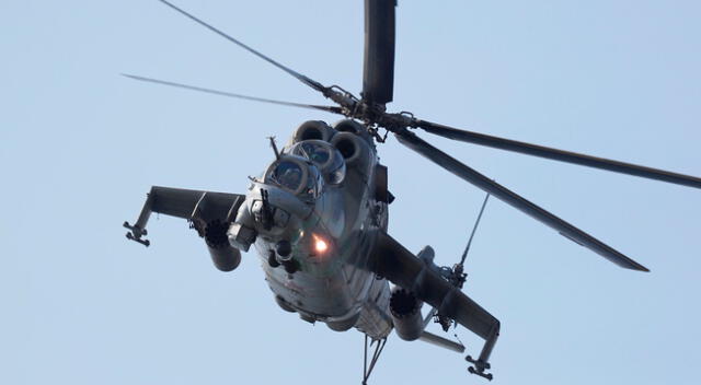 El estallido del helicóptero ruso dejó dos muertos y un herido.