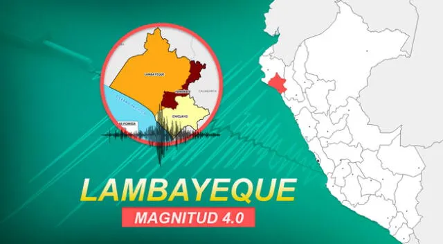 Sismo en Lambayeque ocurrió a las 16:16 horas de la tarde de este lunes, según IGP.