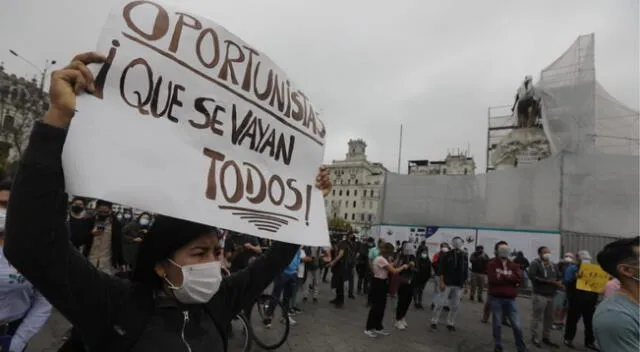 Marcha en el centro de Lima HOY EN VIVO contra la asunción de Manuel Merino como presidente de la República.