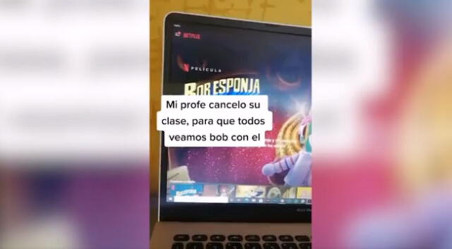 El maestro canceló sus clases para ver 'Bob Esponja' con sus alumnos, ya que no tiene a nadie, sin embargo, solo uno se conectó. Mira aquí el emotivo TikTok.