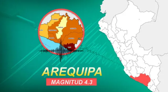 Sismo de 4.32 sucedió a las 21:16 horas en Arequipa, según información IGP.
