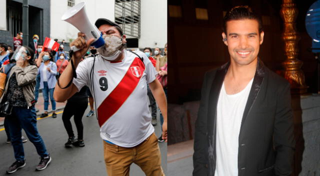 El cantante Ezio Oliva afirma que sale a marchar por su familia y el Perú, luego de que Manuel Merino asuma la presidencia.