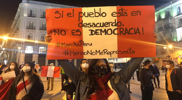 Manifestaciones en rechazo al Golpe de Estado de Manuel Merino | Foto: Twitter Jaime C.