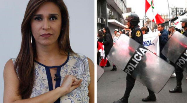 Verónica Linares en contra de la represión policial.
