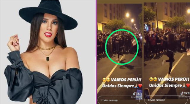 Yahaira Plasencia mostró en Instagram un fragmento de la marcha contra Manuel Merino al ritmo de marinera.