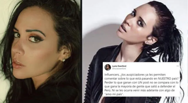Lucía Oxenford indignada con el ‘silencio político’ de algunos influencers en redes sociales