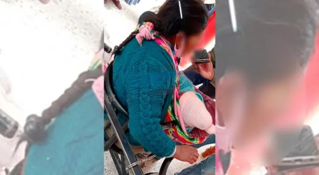 Madre de familia junto a su bebé es detenida en Puno.