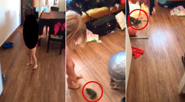 ¡No lo podía creer! Una mamá se llevó un gran susto al ver cómo su hija le enseña un supuesto conejito que termina siendo una rata.